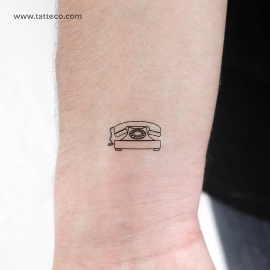 Vintage Telephone Temporary Tattoo - Set of 3