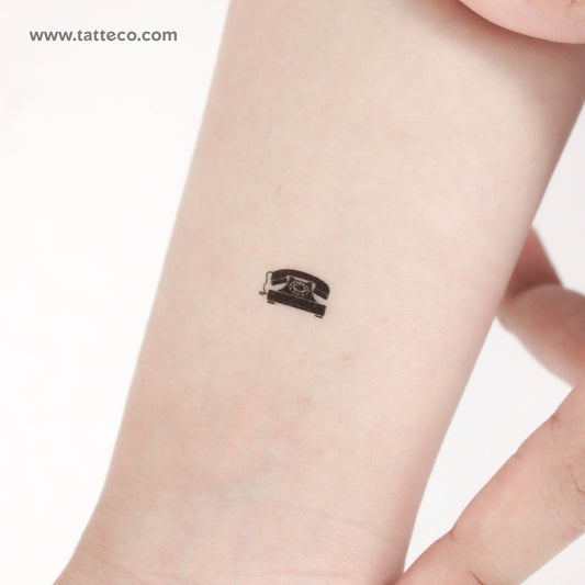Tiny Retro Telephone Temporary Tattoo - Set of 3