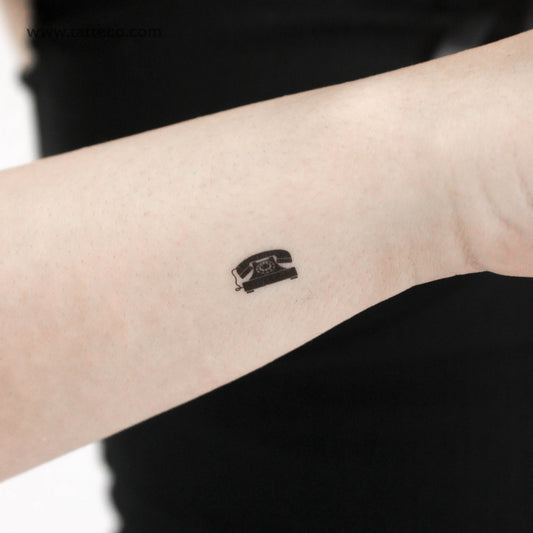 Tiny Retro Telephone Temporary Tattoo - Set of 3