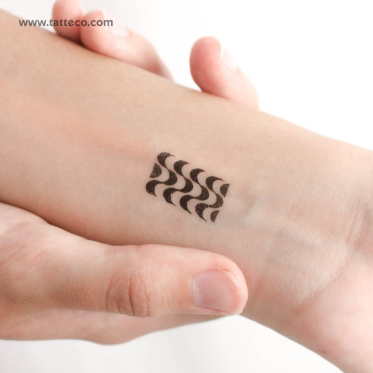 Tiny Ipanema Beach Pattern Temporary Tattoo - Set of 3
