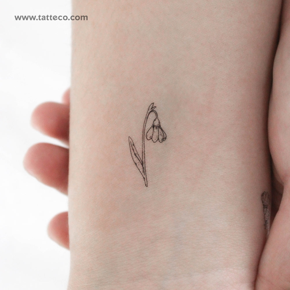 Small Snowdrop Temporary Tattoo - Set of 3