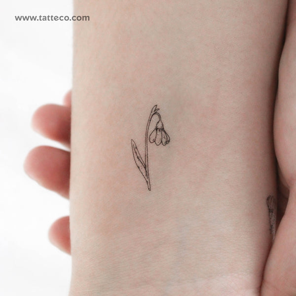 Small Snowdrop Temporary Tattoo - Set of 3