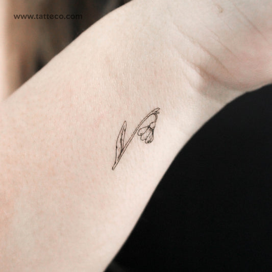Small Snowdrop Temporary Tattoo - Set of 3