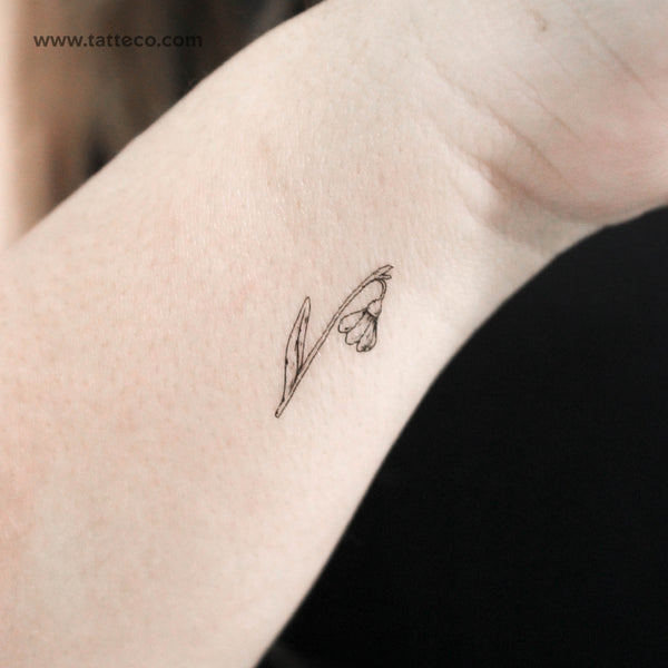 Small Snowdrop Temporary Tattoo - Set of 3
