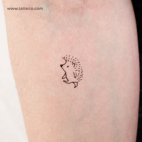 Hedgehog Temporary Tattoo - Set of 3