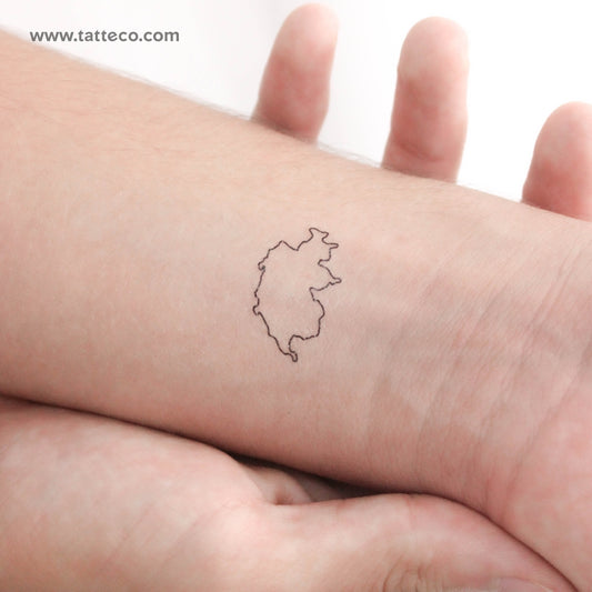Map Of Switzerland Temporary Tattoo - Set of 3