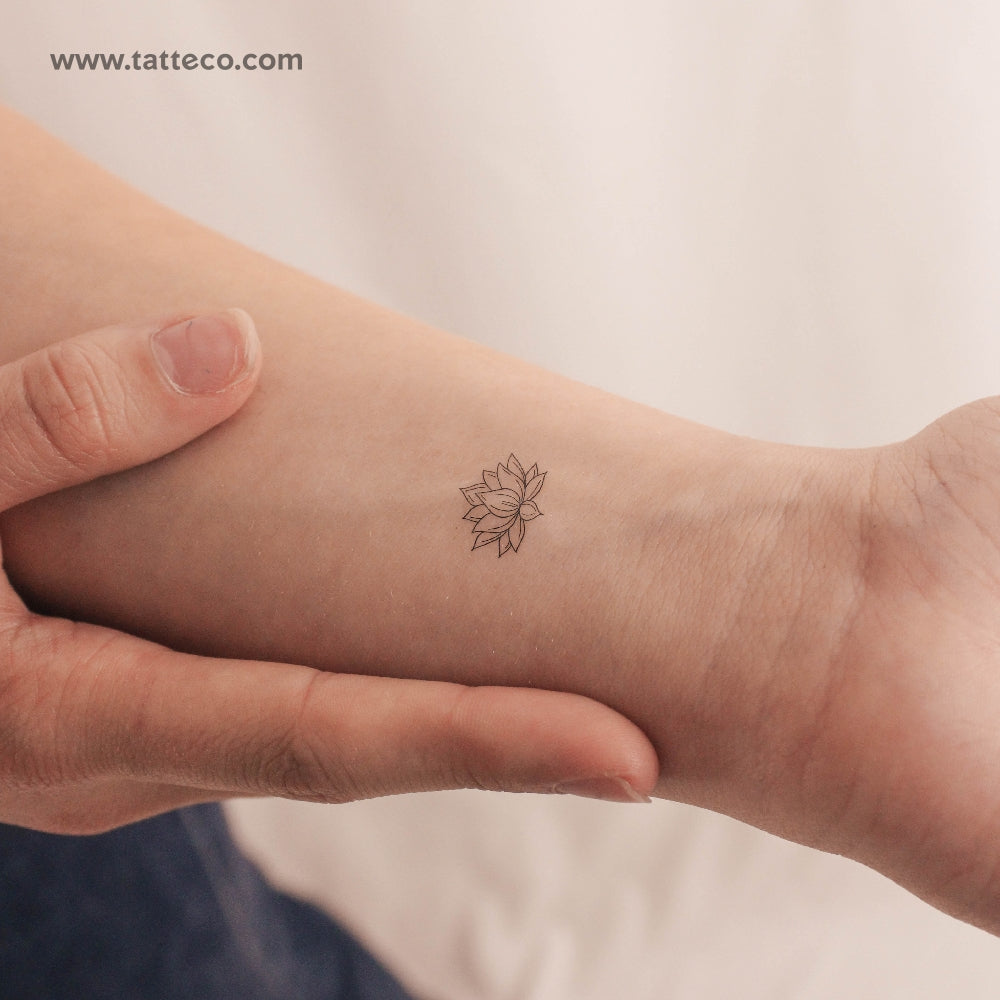Little Sacred Lotus Temporary Tattoo - Set of 3