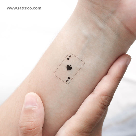 Ace Of Spades Card Temporary Tattoo - Set of 3