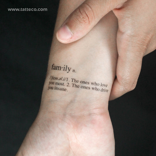 Tatuaje temporal con el significado de la familia - Juego de 3