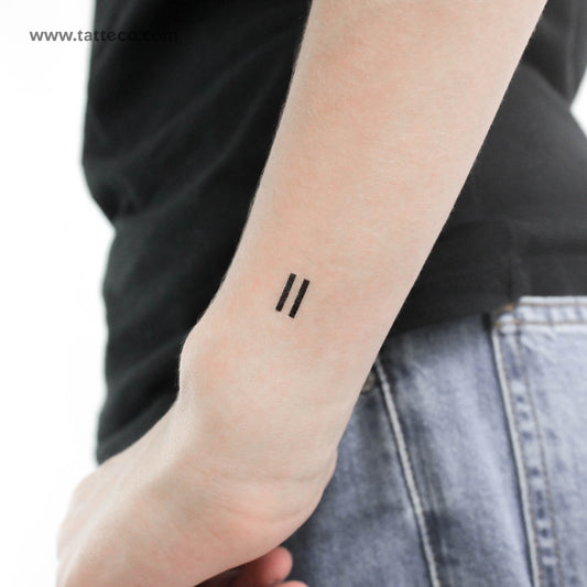 Tatuaje temporal del signo igual - Juego de 3
