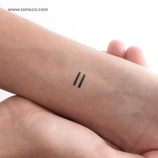 Tatuaje temporal del signo igual - Juego de 3