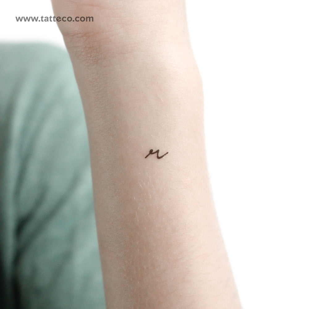 R Handwritten Letter Temporary Tattoo - Set of 3