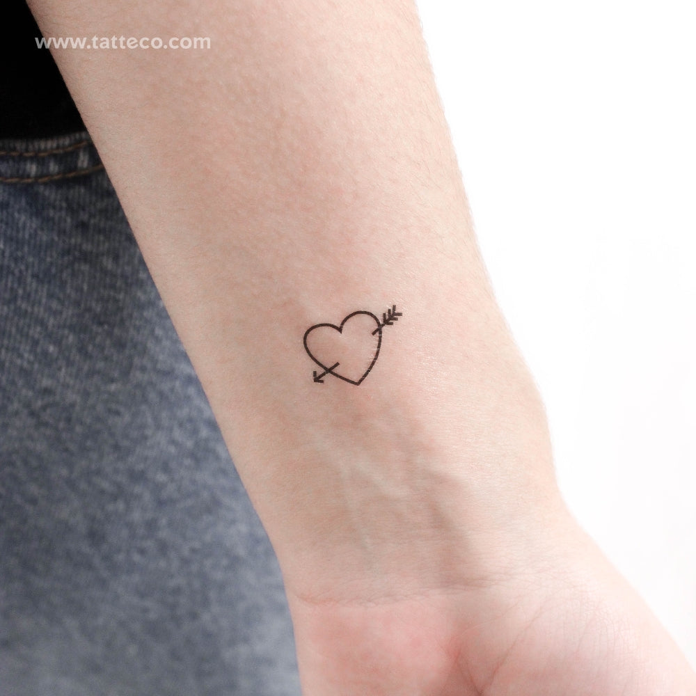 Heart And Arrow Temporary Tattoo - Set of 3