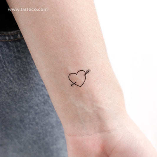 Tatuaje temporal de corazón y flecha (juego de 3)
