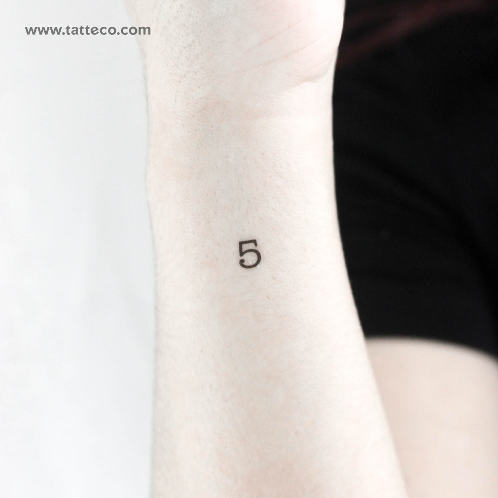 Number 5 Temporary Tattoo (Set of 3)