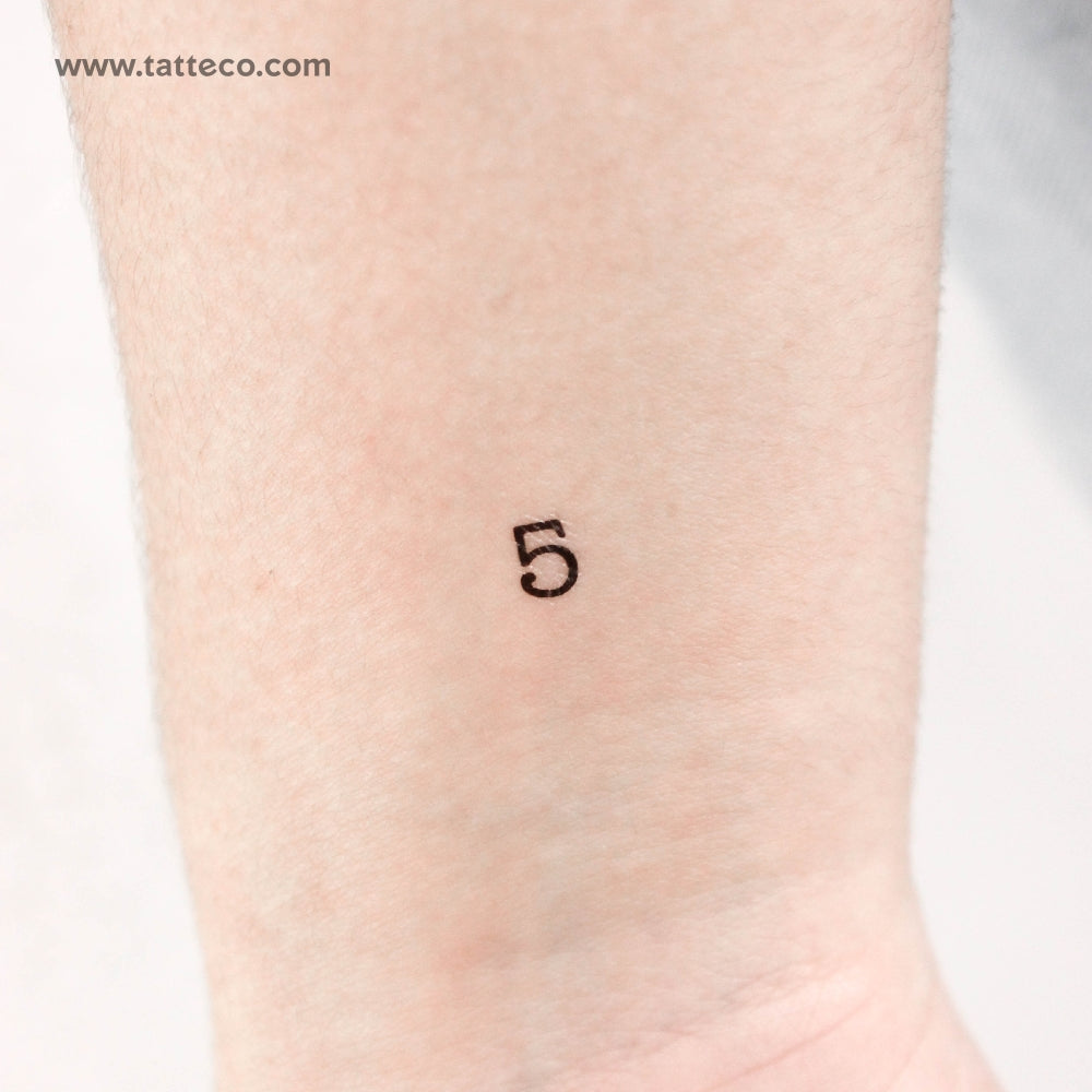 Number 5 Temporary Tattoo (Set of 3)