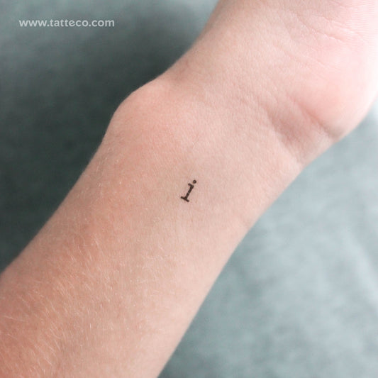 I Lowercase Typewriter Letter Temporary Tattoo - Set of 3