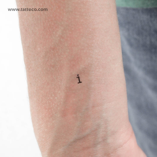 I Lowercase Typewriter Letter Temporary Tattoo - Set of 3