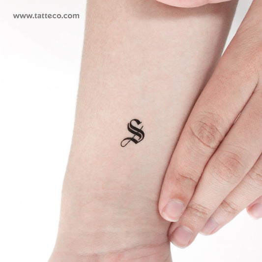 Gothic S Letter Temporary Tattoo - Set of 3