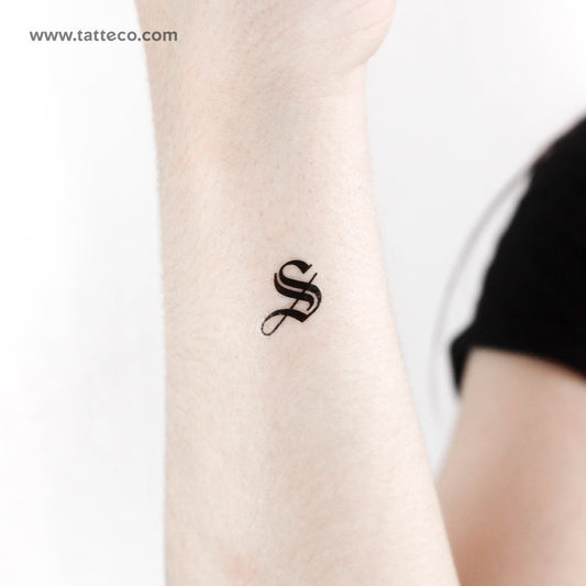 Gothic S Letter Temporary Tattoo - Set of 3