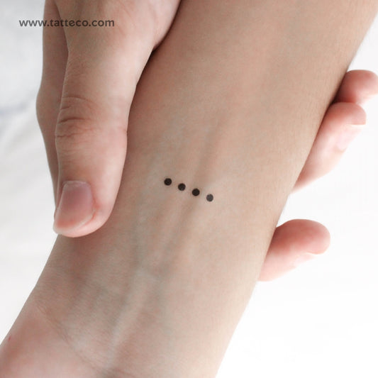 Morse Code H Temporary Tattoo - Set of 3