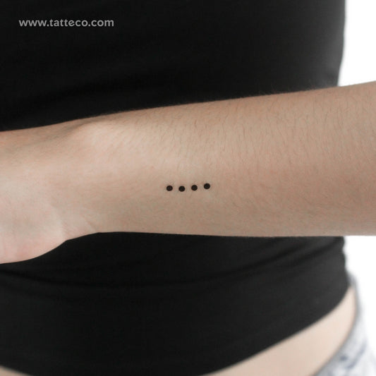 Morse Code H Temporary Tattoo - Set of 3