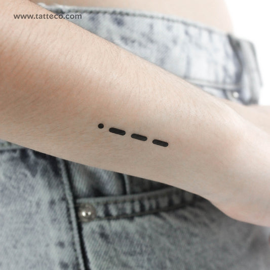 Morse Code J Temporary Tattoo - Set of 3