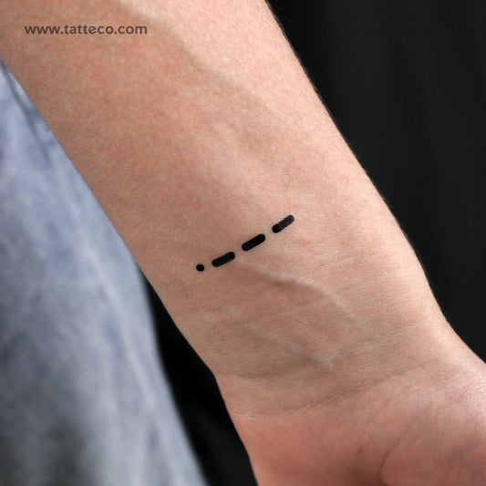Morse Code J Temporary Tattoo - Set of 3
