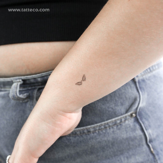 Tiny Angel Wings And Halo Temporary Tattoo - Set of 3