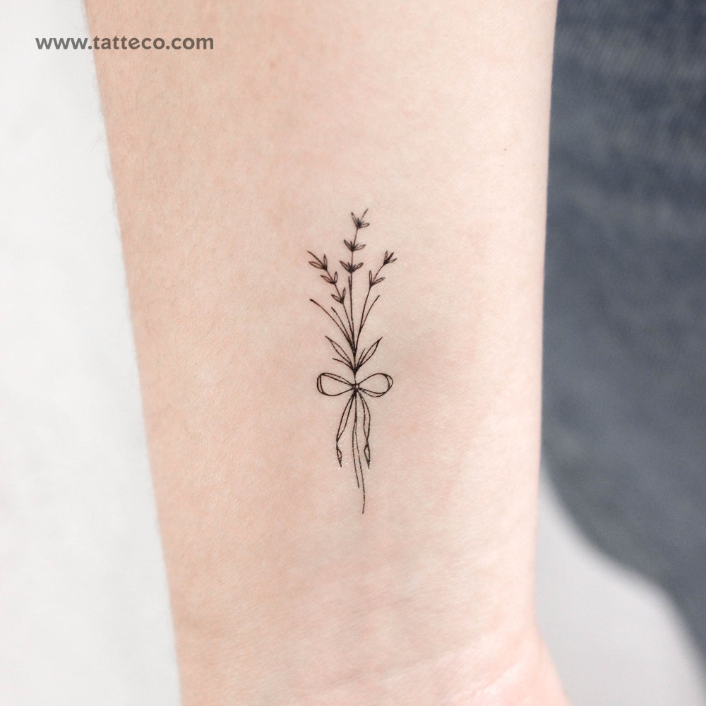 Tiny Ribbon Tattoos Fine Line Bow Temporary Tattoo (Set Of 3)