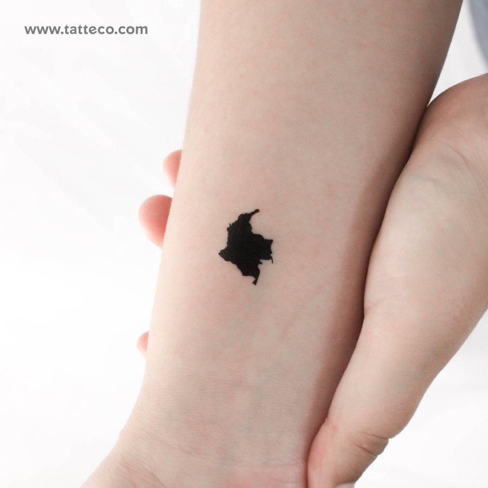 Tatuaje temporal pequeño del mapa de Colombia (juego de 3)