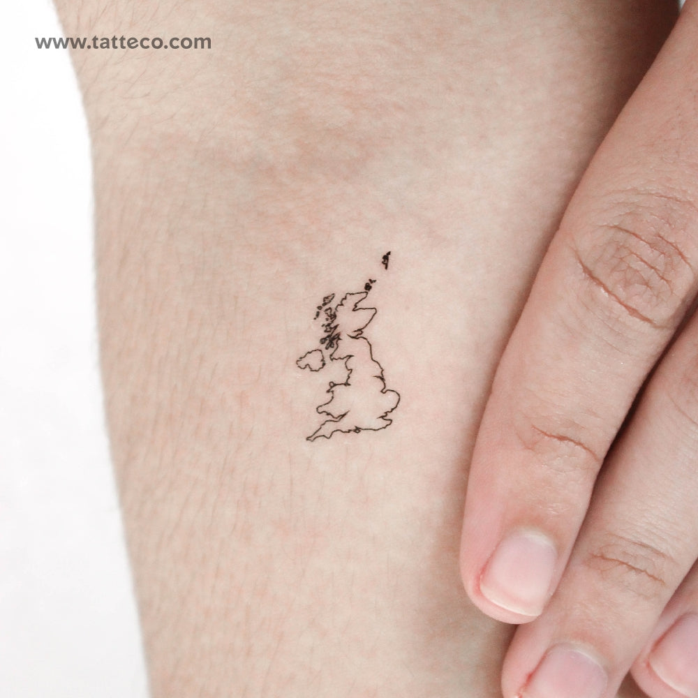 Tatuaje temporal del mapa del Reino Unido (juego de 3)