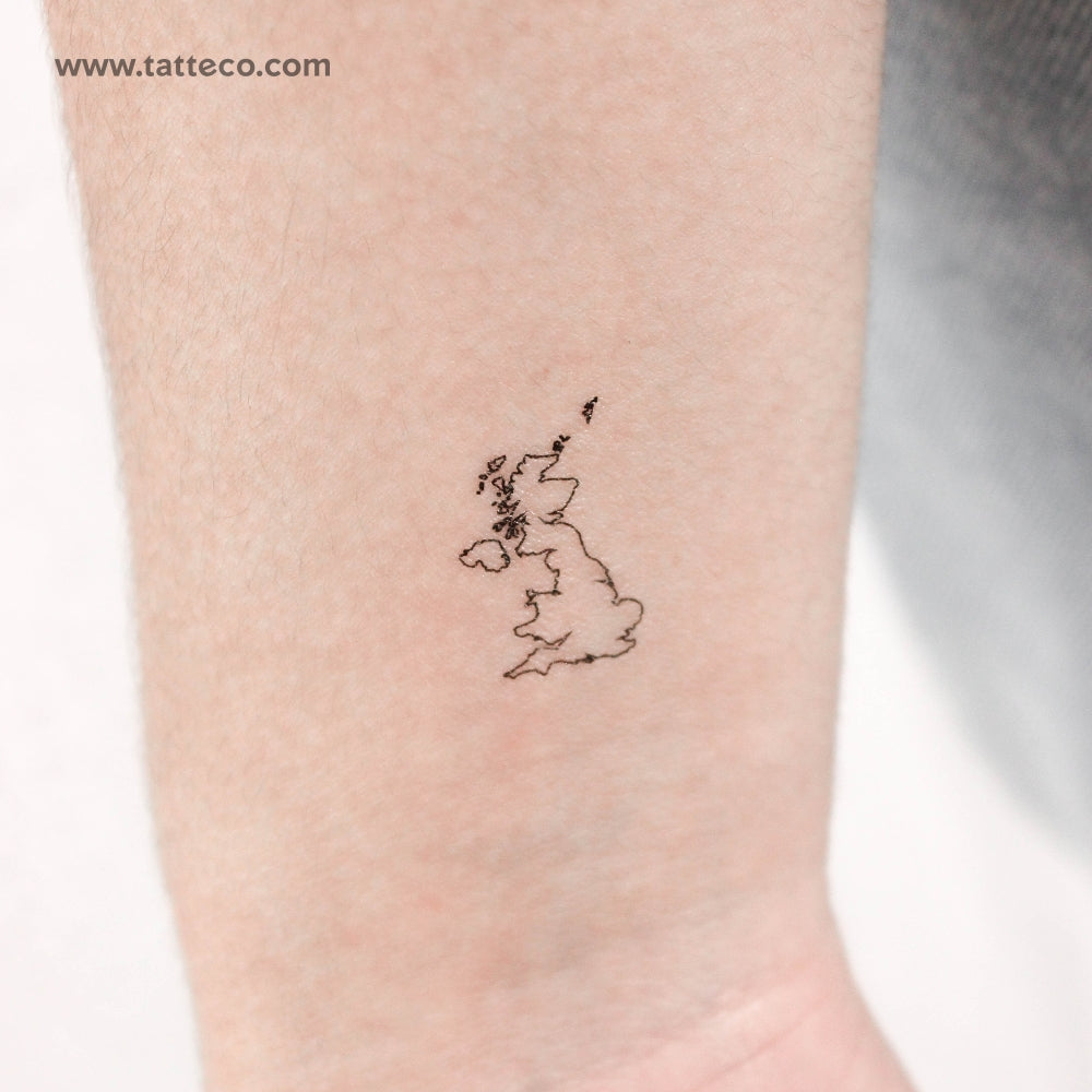 Tatuaje temporal del mapa del Reino Unido (juego de 3)