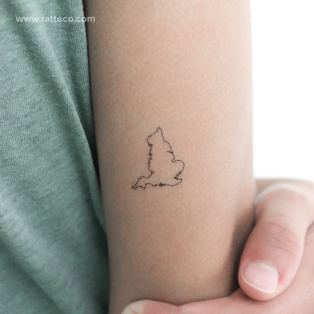 England Map Temporary Tattoo - Set of 3