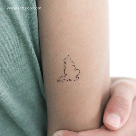 England Map Temporary Tattoo - Set of 3