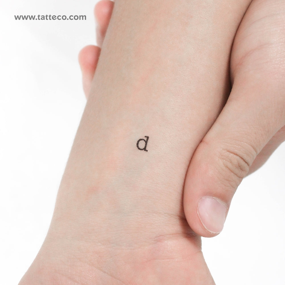 D Lowercase Typewriter Letter Temporary Tattoo - Set of 3