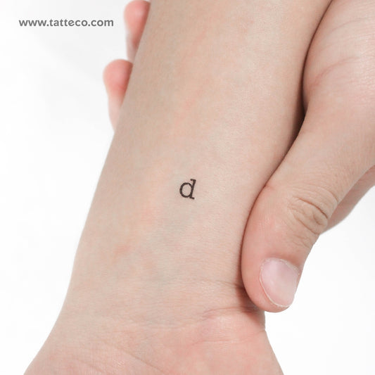 D Lowercase Typewriter Letter Temporary Tattoo - Set of 3