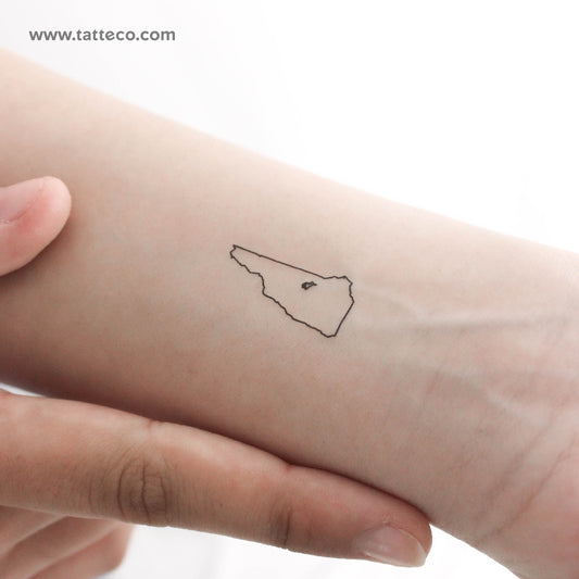 New Hampshire Map Outline Temporary Tattoo - Set of 3