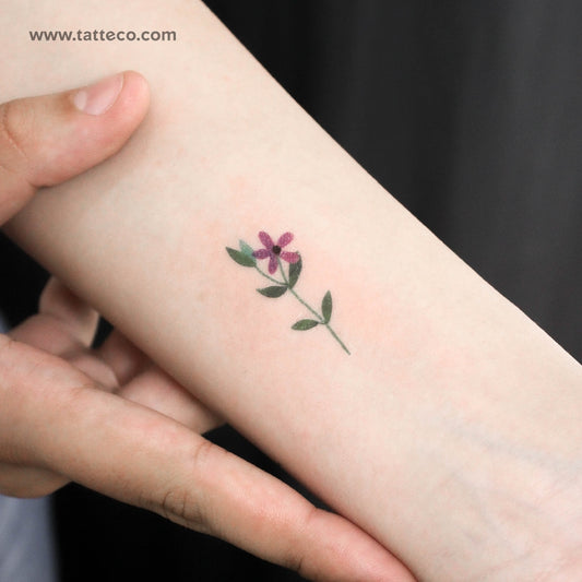 Tatuaje temporal de flor morada de Zihee (juego de 3)