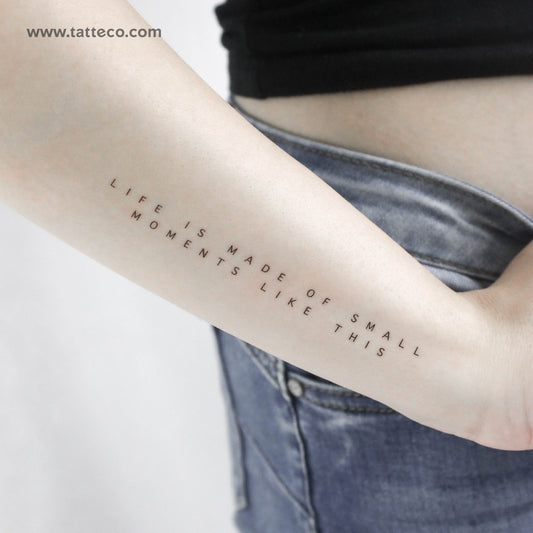 La vida está hecha de pequeños momentos como este tatuaje temporal (juego de 3)