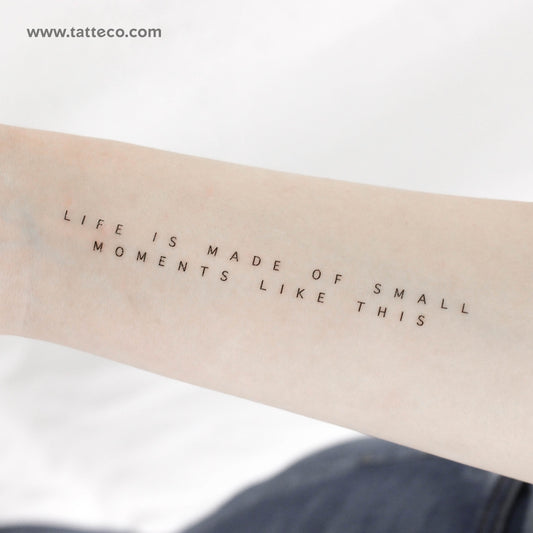La vida está hecha de pequeños momentos como este tatuaje temporal (juego de 3)