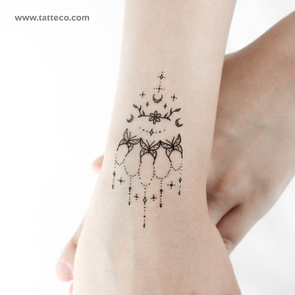 Tatuaje temporal de mariposa en la muñeca de Tukoi (juego de 3)
