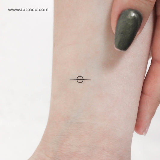 Tatuaje temporal minimalista de Saturno - Juego de 3