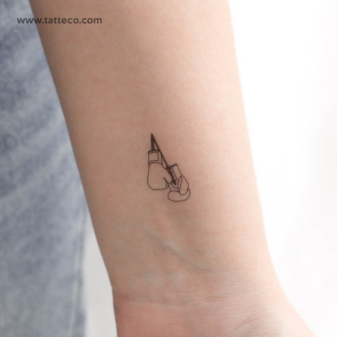 Small Boxing Gloves Temporary Tattoo - Set of 3