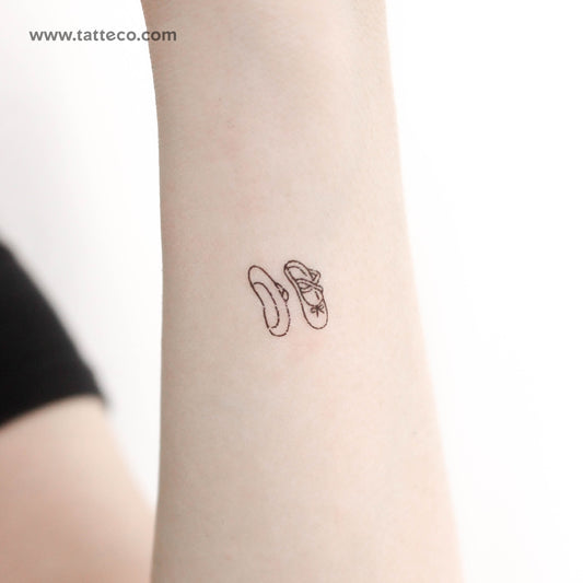 Tiny Ballet Shoes Temporary Tattoo - Set of 3