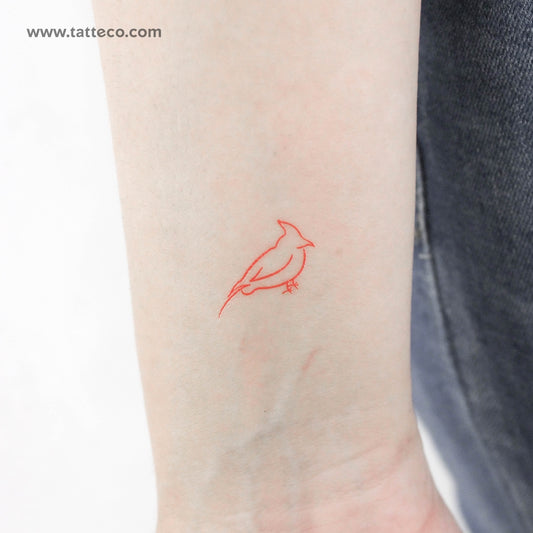 Tatuaje temporal de cardenal rojo - Juego de 3