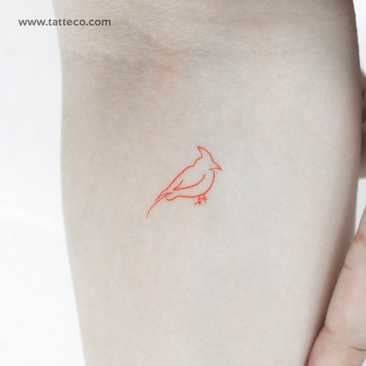 Tatuaje temporal de cardenal rojo - Juego de 3
