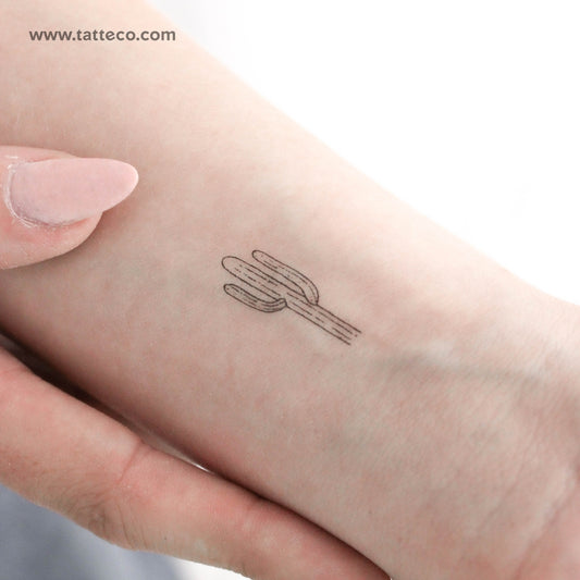 Tatuaje temporal de cactus saguaro (juego de 3)