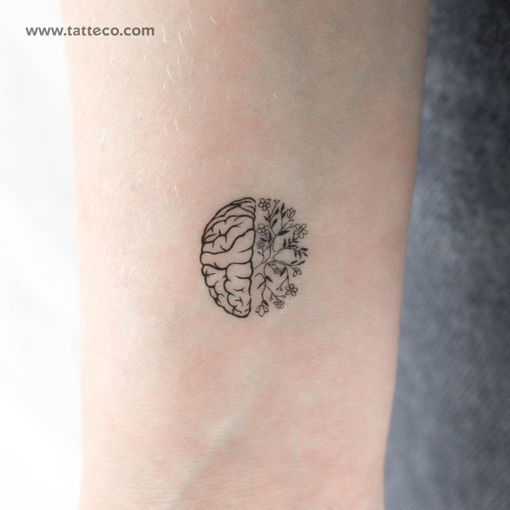Flower Brain Temporary Tattoo - Set of 3