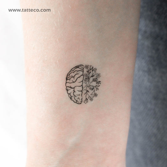 Tatuaje temporal de flor de cerebro - Juego de 3